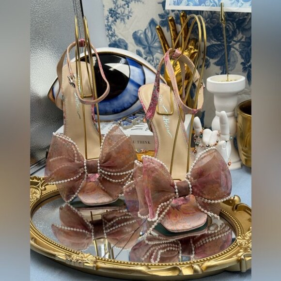 🆕 BETSEY JOHNSON 🧿 NWOB Fawn Slingback Sandal, Pink Floral - Sz US 7.5 - Picture 6 of 15